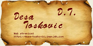 Desa Tošković vizit kartica